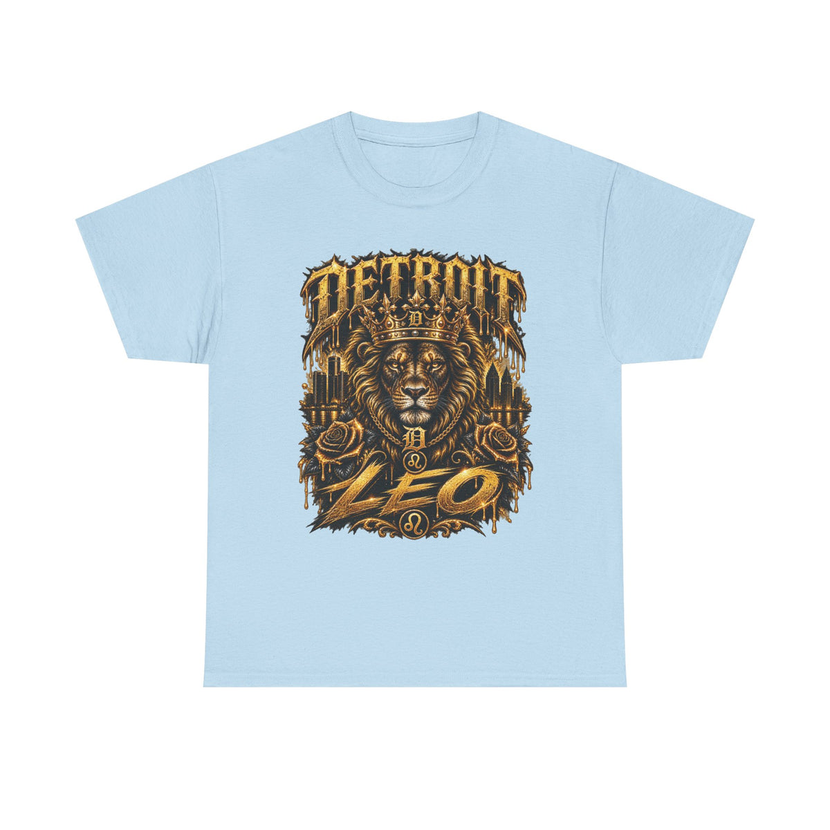 Detroit Lion Leo T-Shirt | Detroit Skyline Lion Graphic Tee