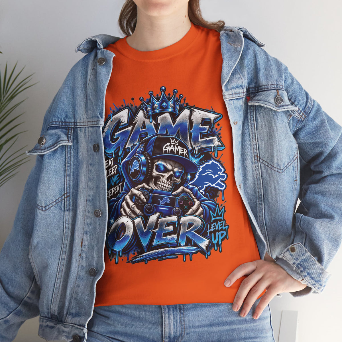 Game Over Skull Gamer Tee | Video Game Controller Graphic Shirt