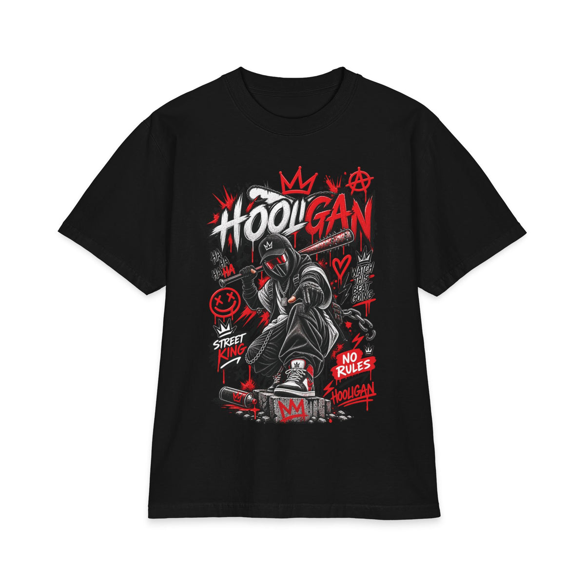 BTS Hooligan Street Skateboard Graphic T-Shirt | Urban Punk Graffiti Tee