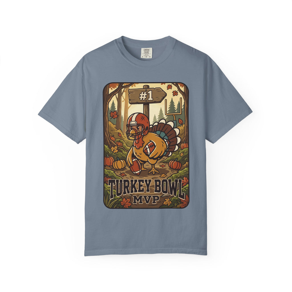 Turkey Bowl MVP T-Shirt | Thanksgiving Football Turkey Illustration