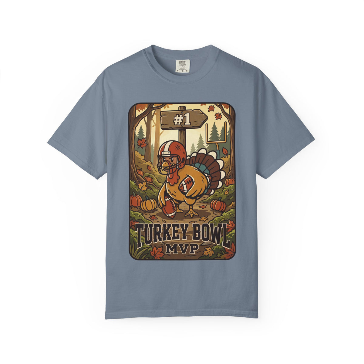 Turkey Bowl MVP T-Shirt | Thanksgiving Football Turkey Illustration