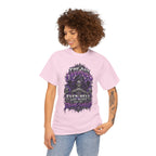Grim Reaper Skull with Purple Flames T-Shirt | Gothic Death Quote Tee