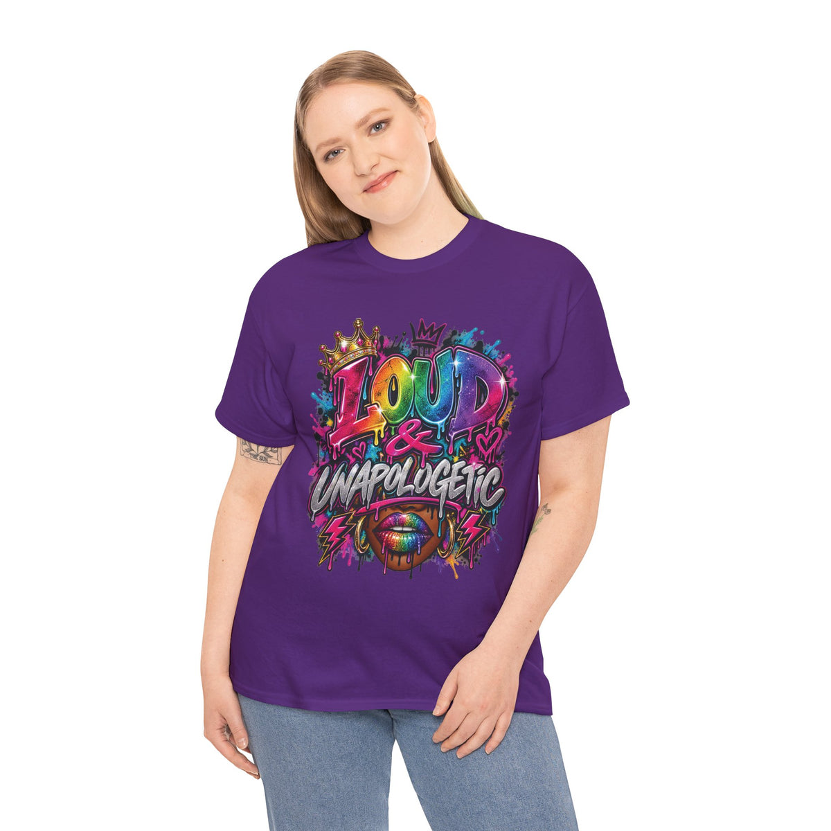 Loud & Unapologetic T-Shirt | Colorful Graffiti Typography, Bold Street Art Tee
