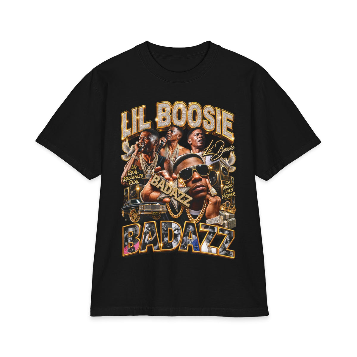 Lil Boosie Badazz collage T-Shirt | Rapper Portrait Graphic Tee
