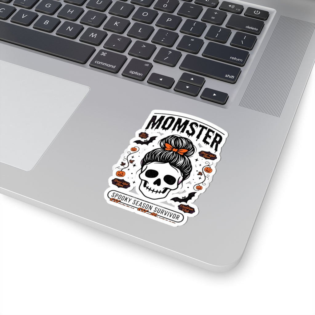 Momster Skull Hair Bun Sticker | Halloween Kiss-Cut Sticker