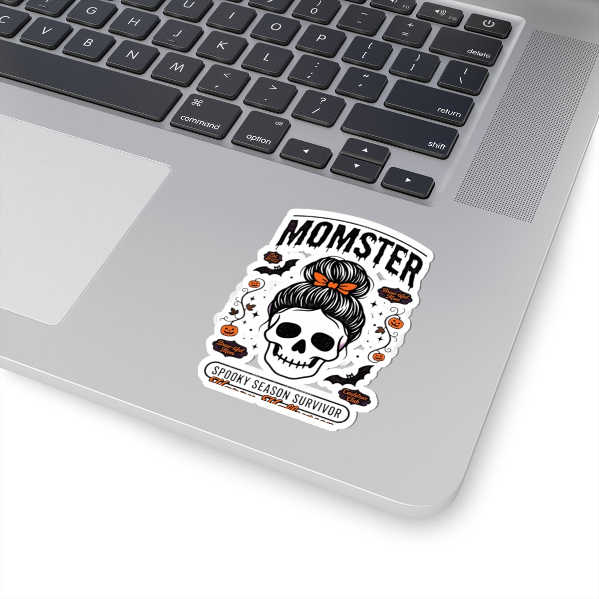 Momster Skull Hair Bun Sticker | Halloween Kiss-Cut Sticker
