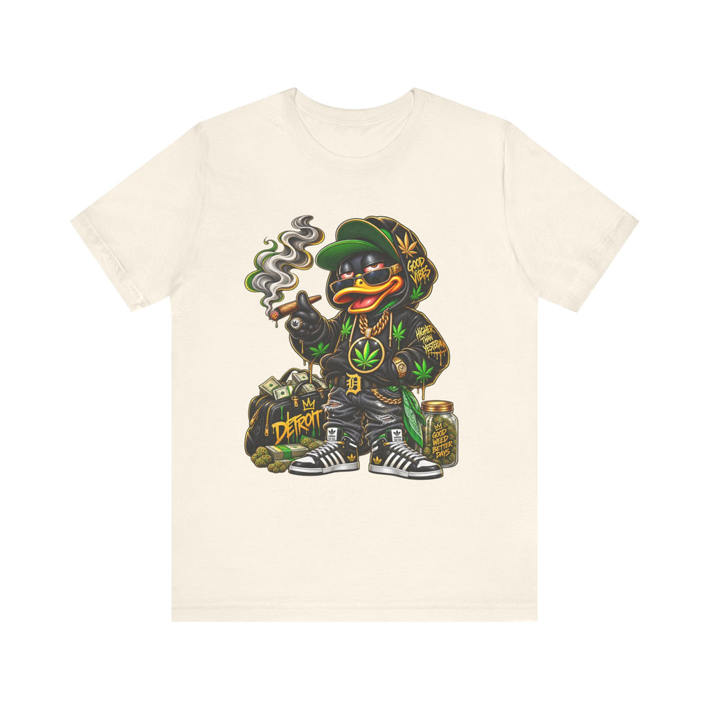 Weed Duck Smoking Graphic T-Shirt | Urban Streetwear Cannabis Art