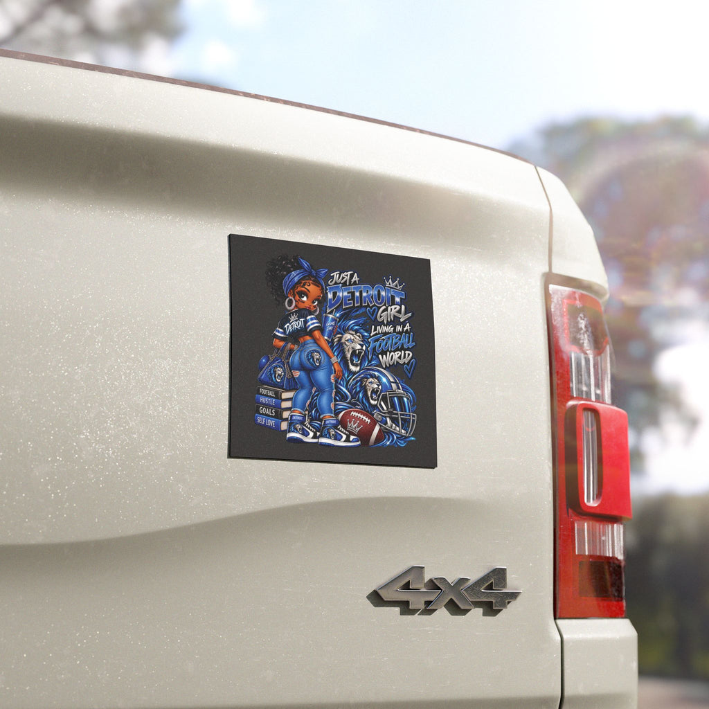 Just a Detroit Girl Living in a Football World Car Magnet