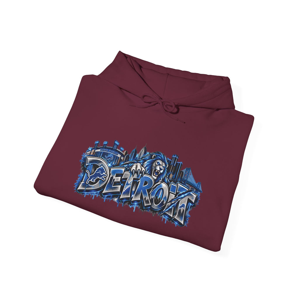 Detroit Graffiti Style Hoodie | City Skyline Street Art Pullover