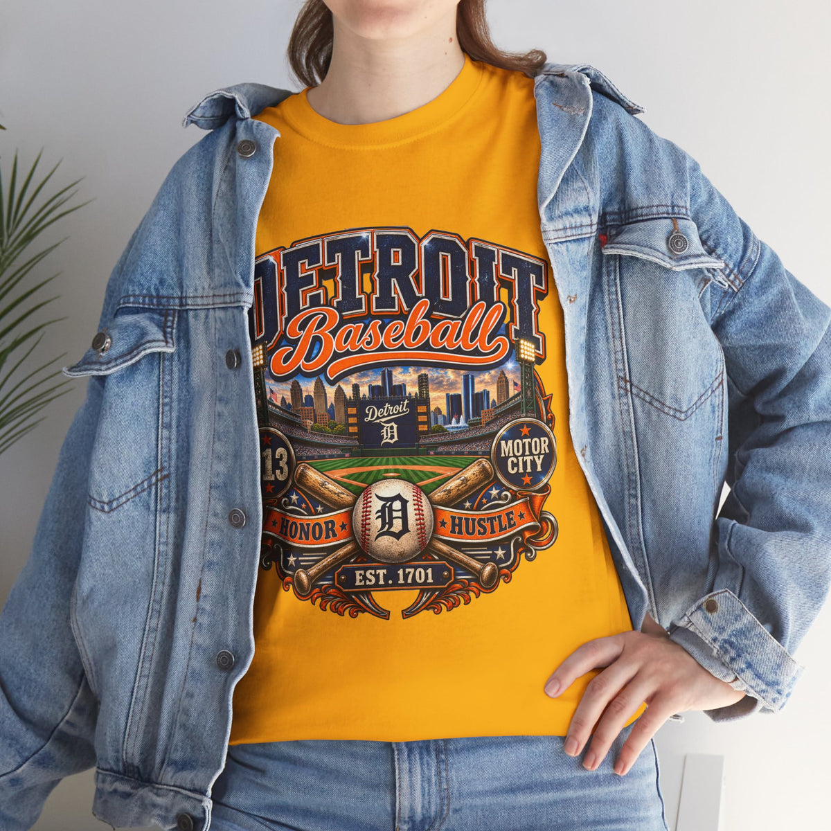 Detroit Baseball Tee | Motor City 313 Vintage Baseball Design