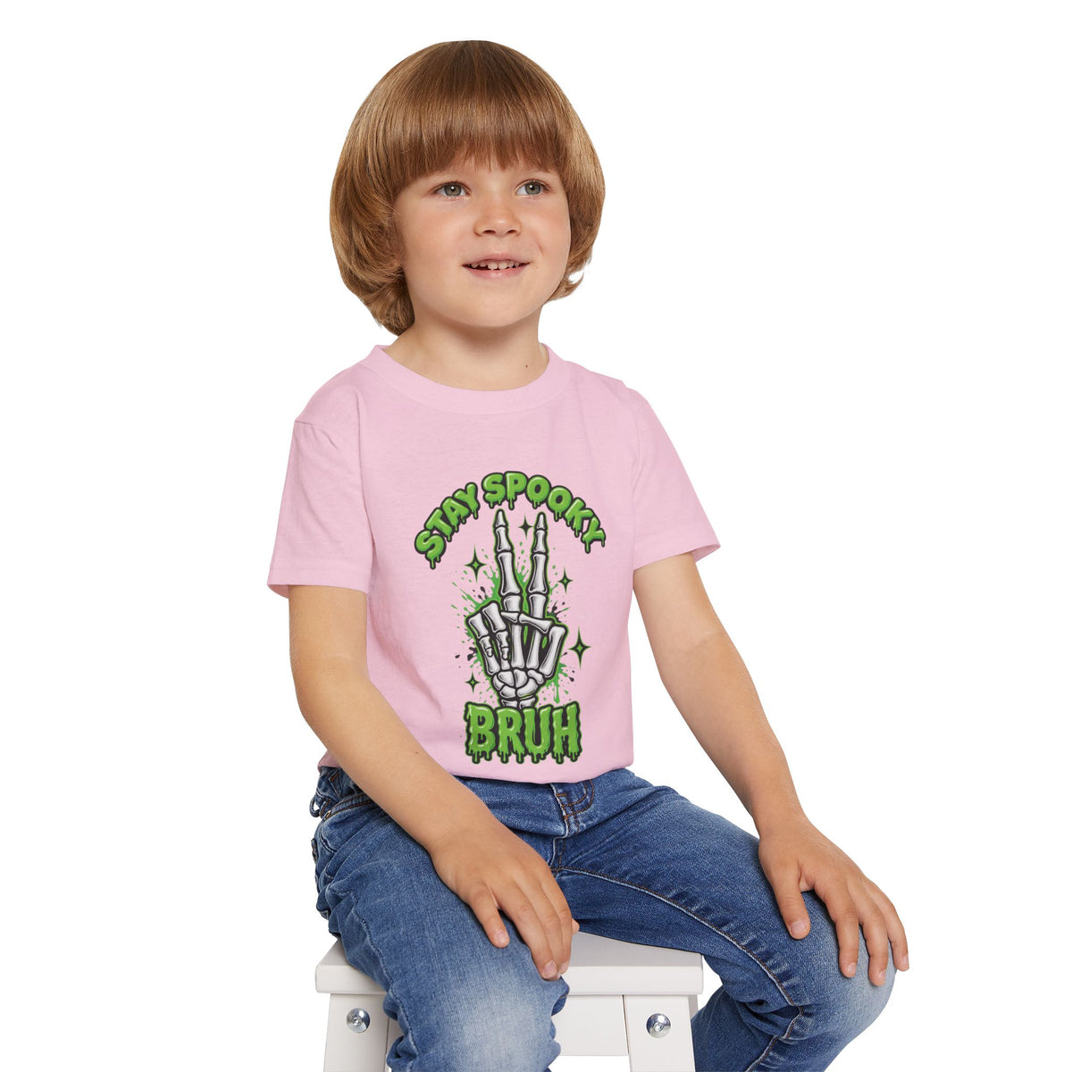 Stay Spooky Bruh toddler t-shirt | Skeleton hand graphic, Halloween kids top