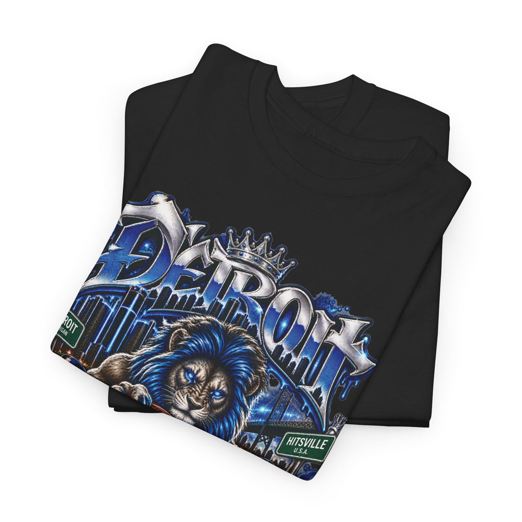 Detroit Basketball Lion Graphic Tee | City Streetball Detroit D Logo