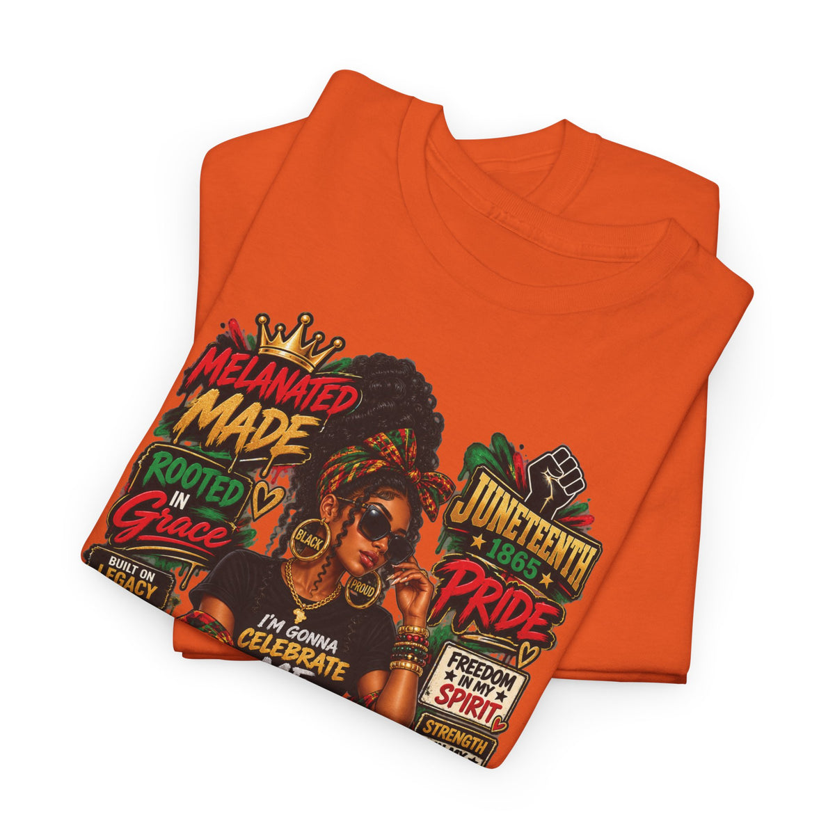 Melanated Made Rooted Grace T-Shirt | Celebrating Me graphic tee