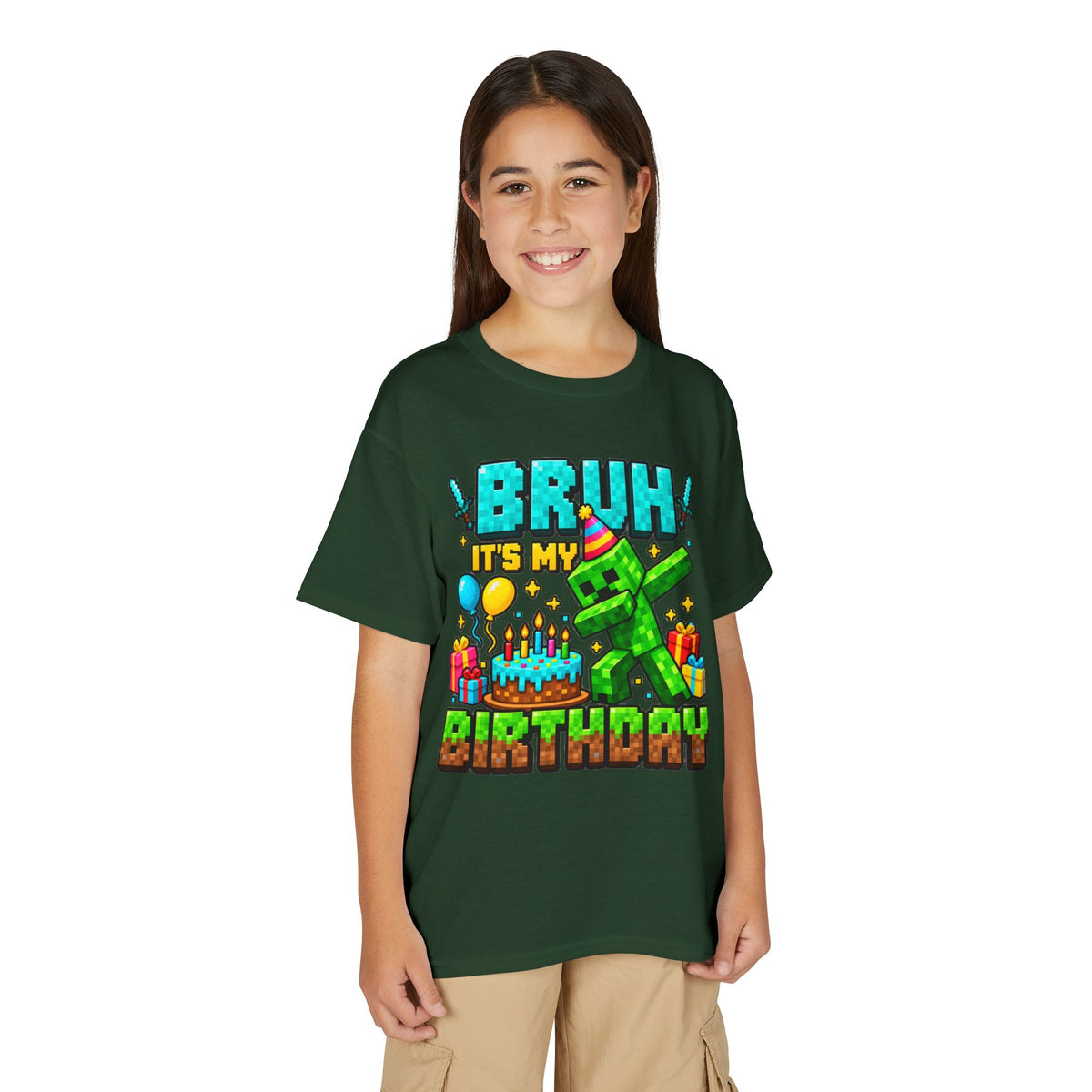 Bruh It’s My Birthday Youth T-Shirt – Pixel Gaming Birthday Shirt