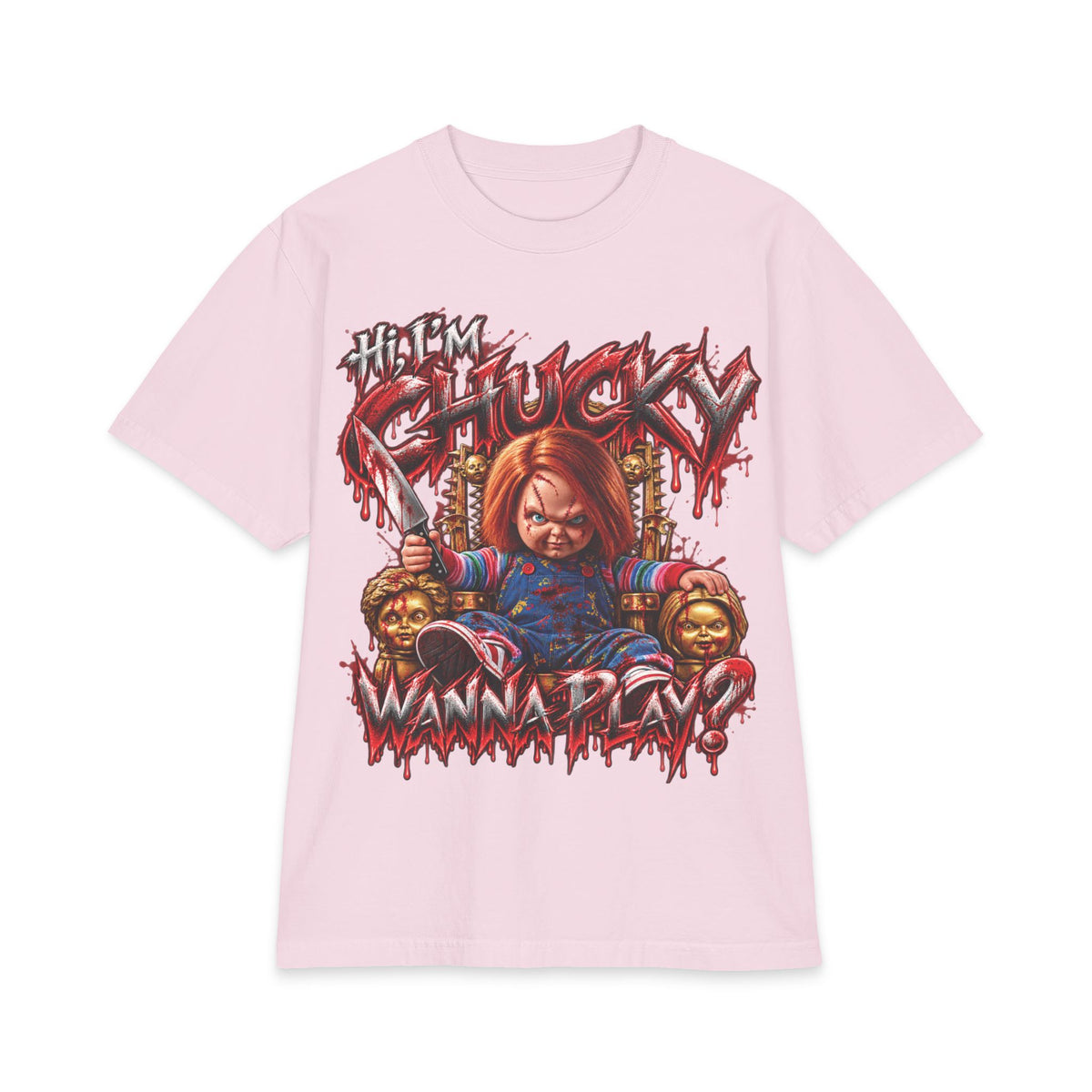 Chucky Slasher Doll Wanna Play T-Shirt | Horror Movie Graphic Tee