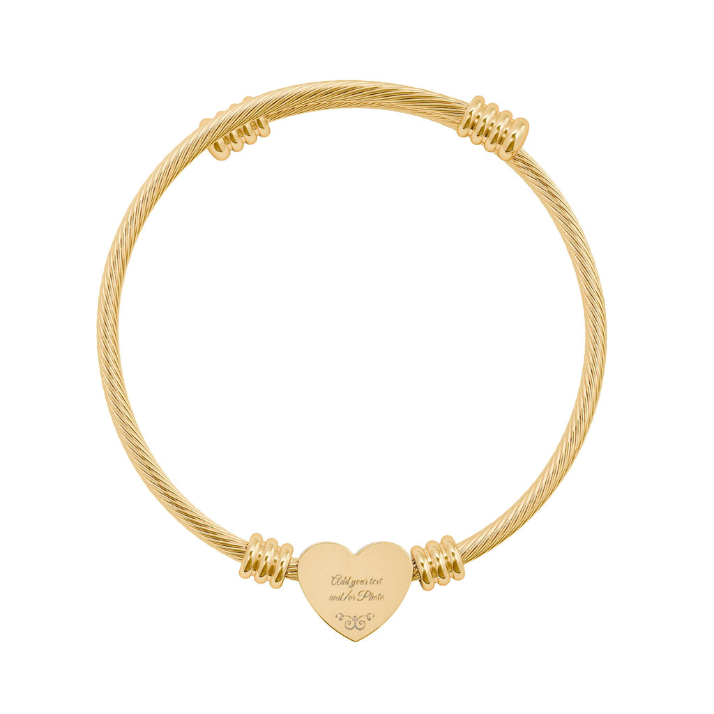 Engravable Heart Cuff Bracelet, Personalized Heart Cuff
