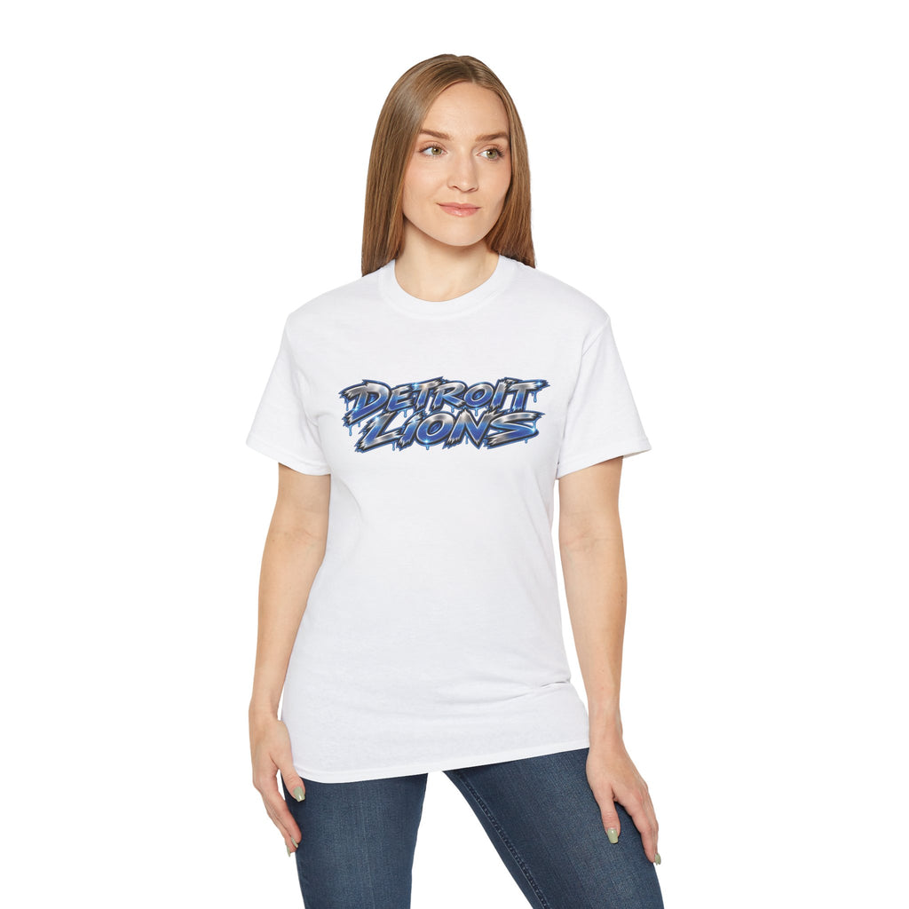 Detroit and Green Bay Rivalry Graphic Tee | Lion Ripping Green Bay Logo Back