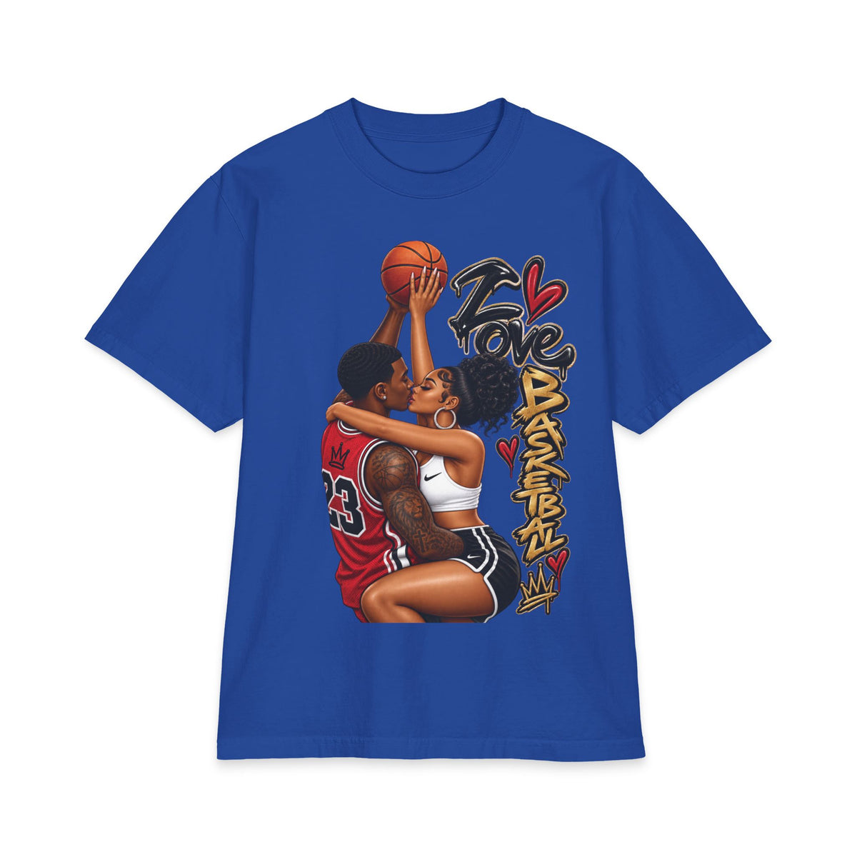 Love Basketball couple illustration Short Sleeve Tee | Basketball Romance