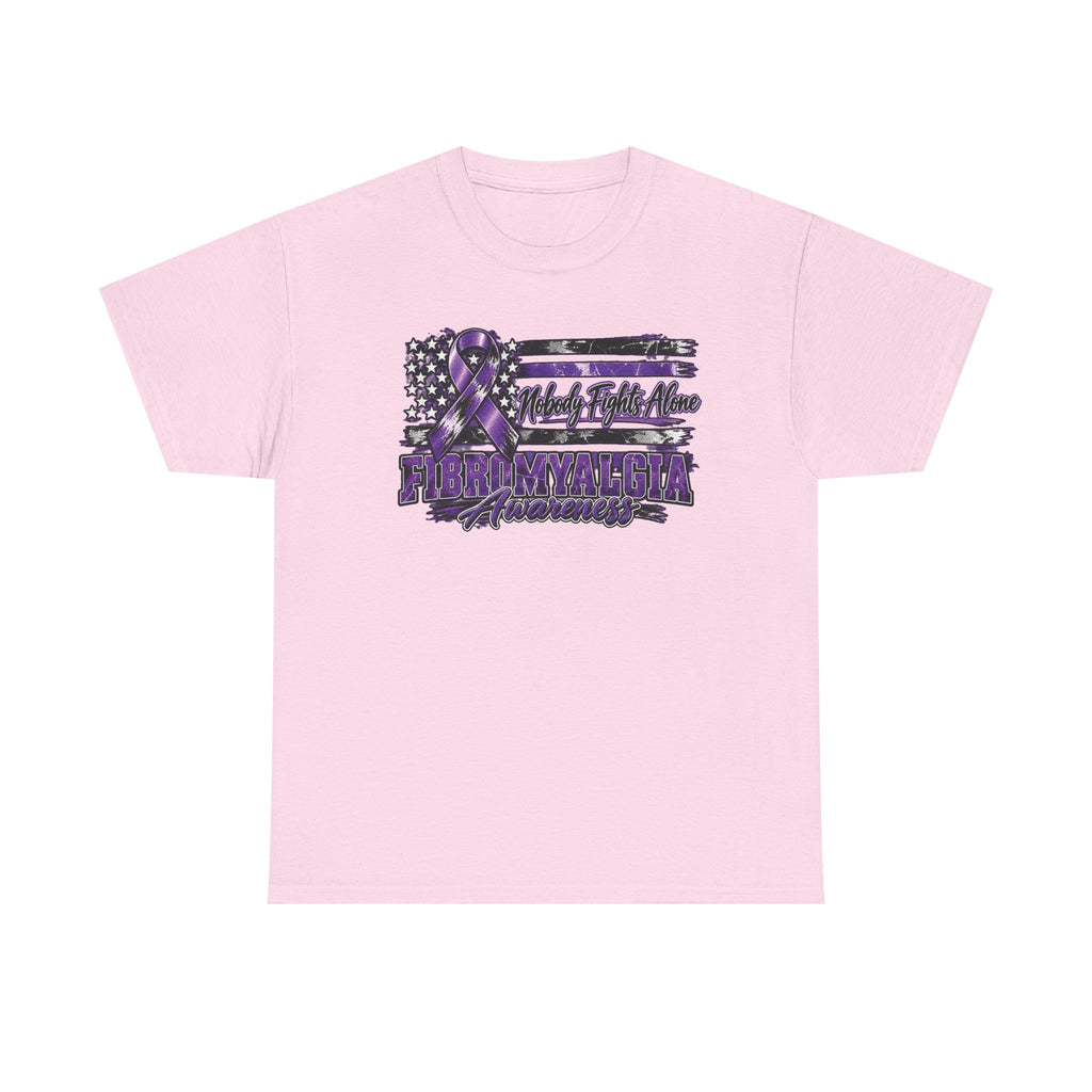 Fibromyalgia Purple Ribbon Awareness Flag Tee | Fibromyalgia Support