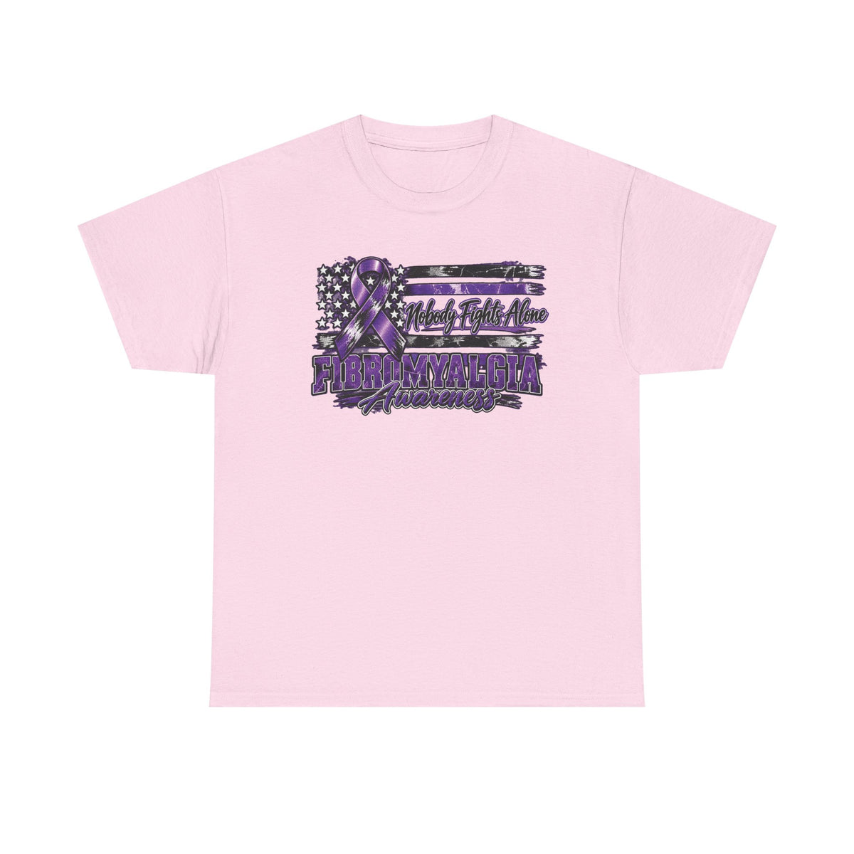 Fibromyalgia Purple Ribbon Awareness Flag Tee | Fibromyalgia Support