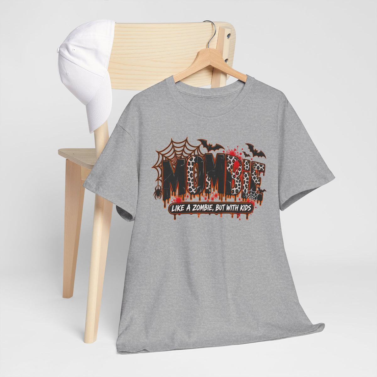 Mombie Mom T-Shirt | Halloween mom tee, spooky bats and cobwebs