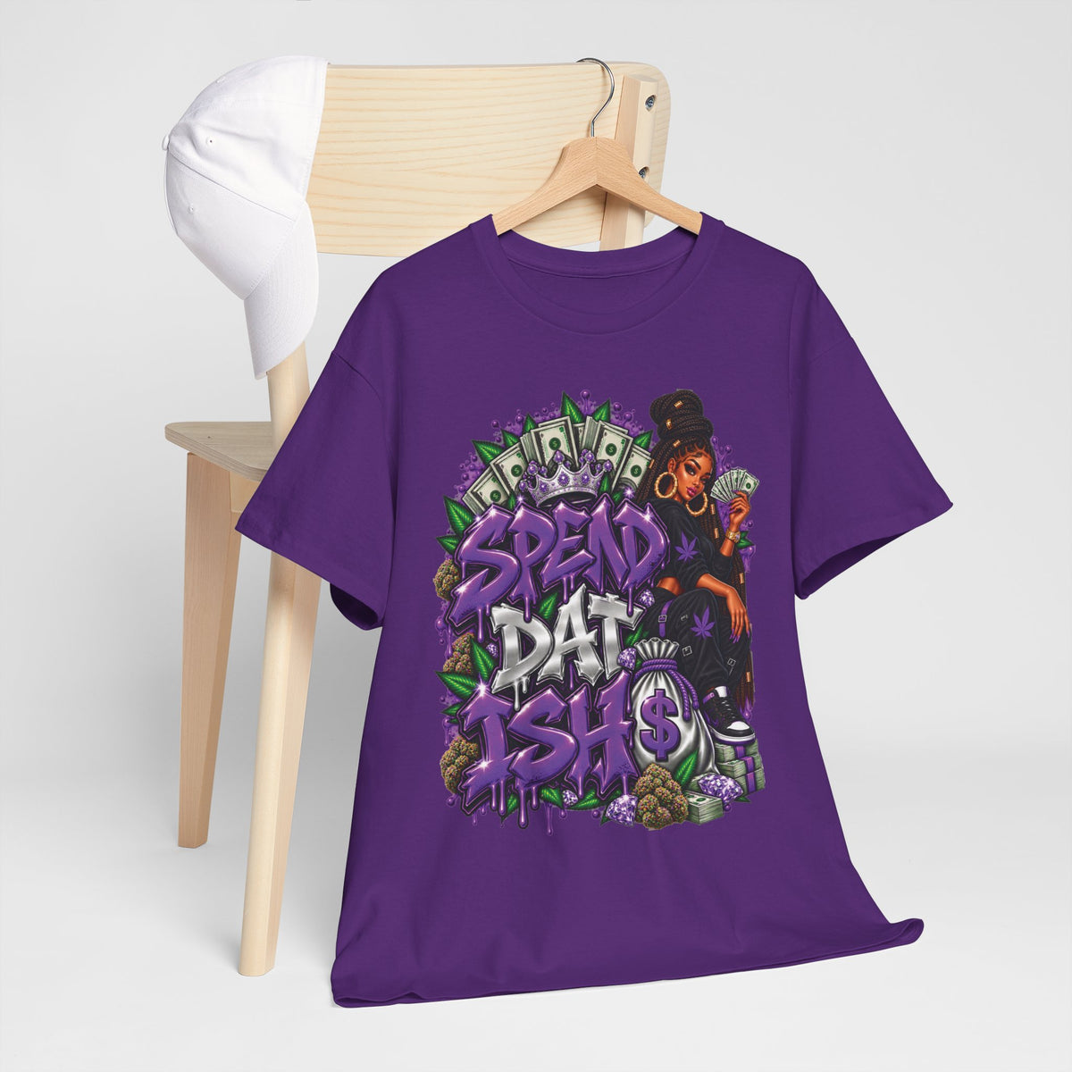 Spend Dat sh*t Tee | Graffiti Money Design, Purple Streetwear