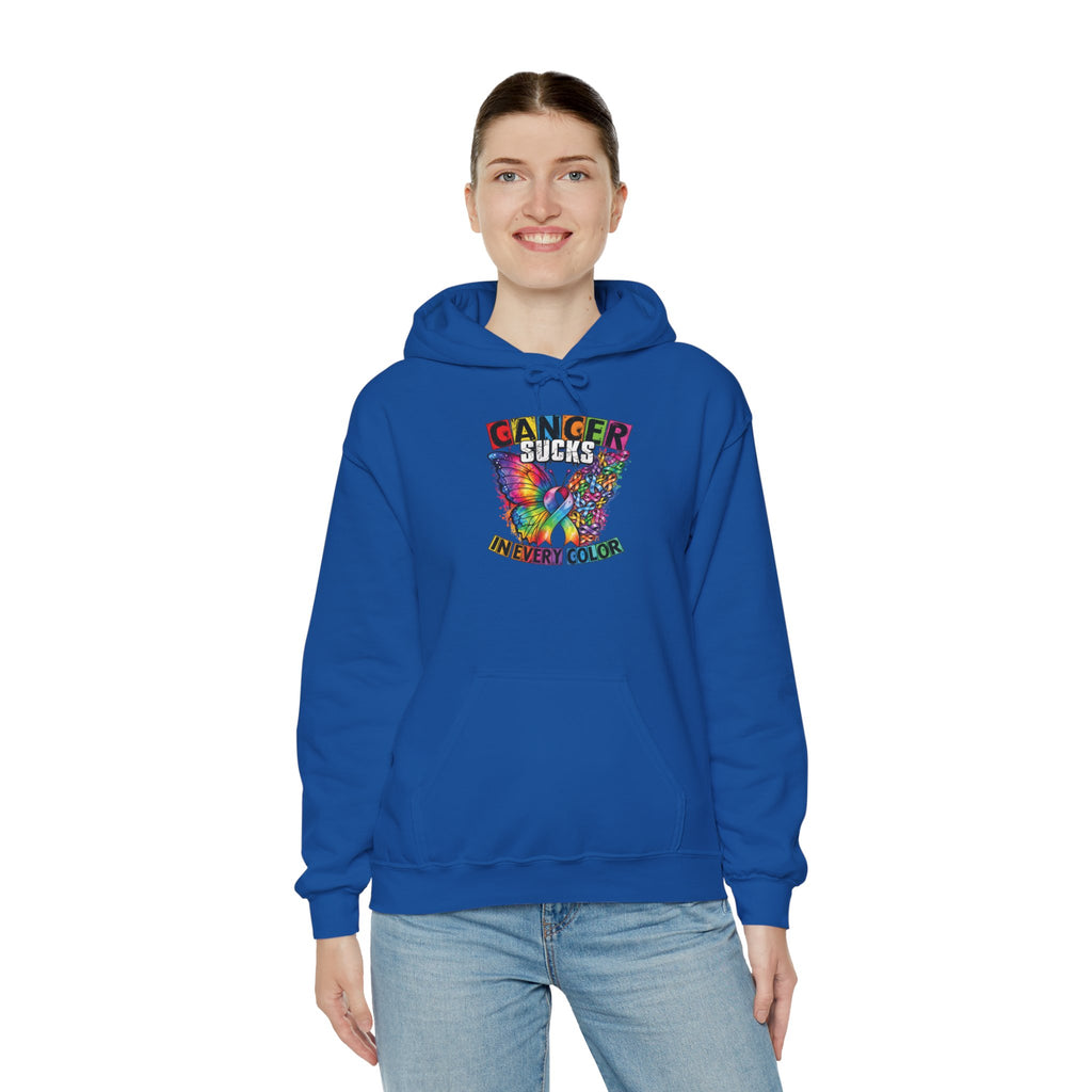 Cancer Sucks Butterfly hoodie | Awareness Ribbon, Rainbow Cancer Support