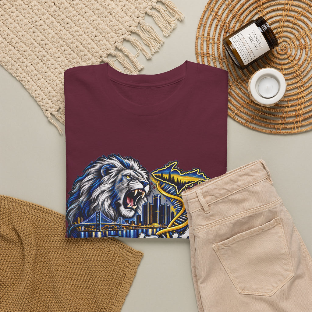 Detroit Michigan Lion Cityscape Graphic T-Shirt