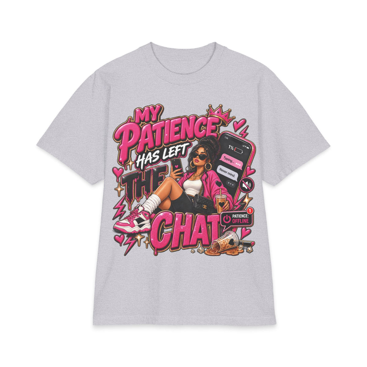 My Patience Has Left the Chat T-Shirt | Text Message Graphic Tee