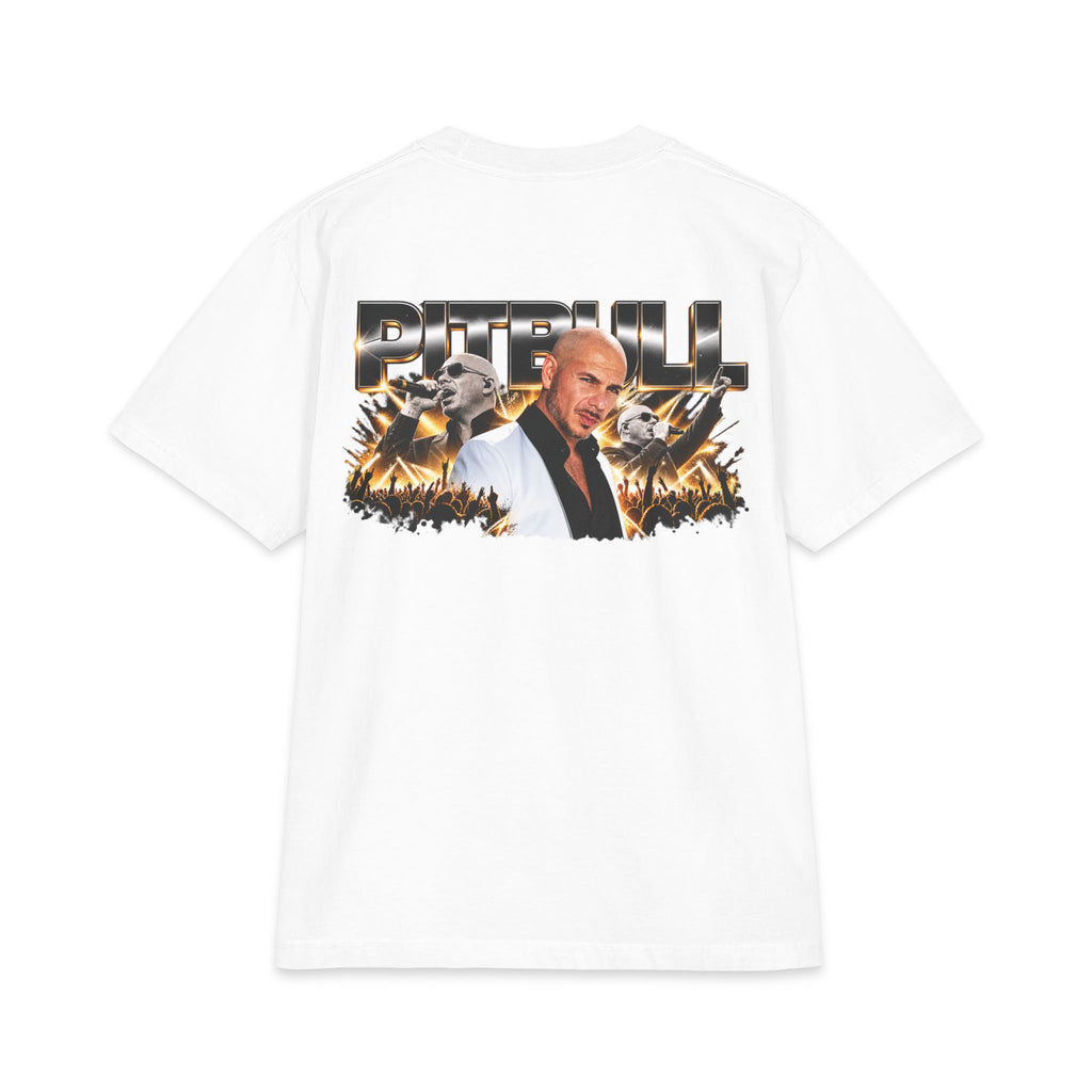 Pitbull Graphic T-Shirt | Hip Hop Logo, Portrait, Gold Chrome Lettering