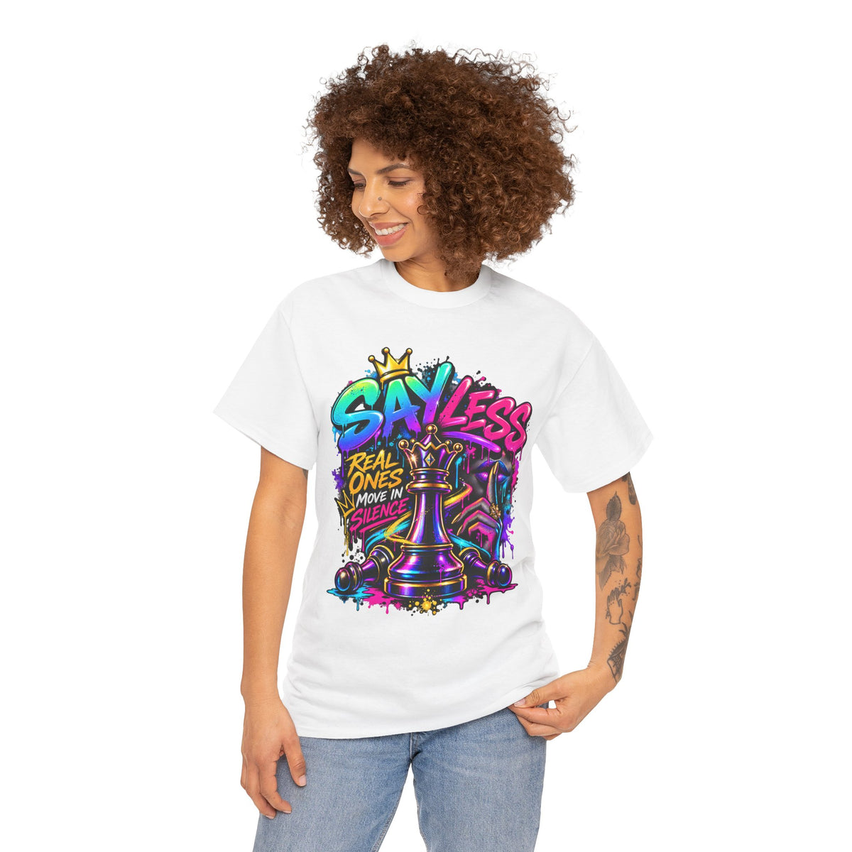 Say Less Chess King Tee | Graffiti Chess Piece Streetwear