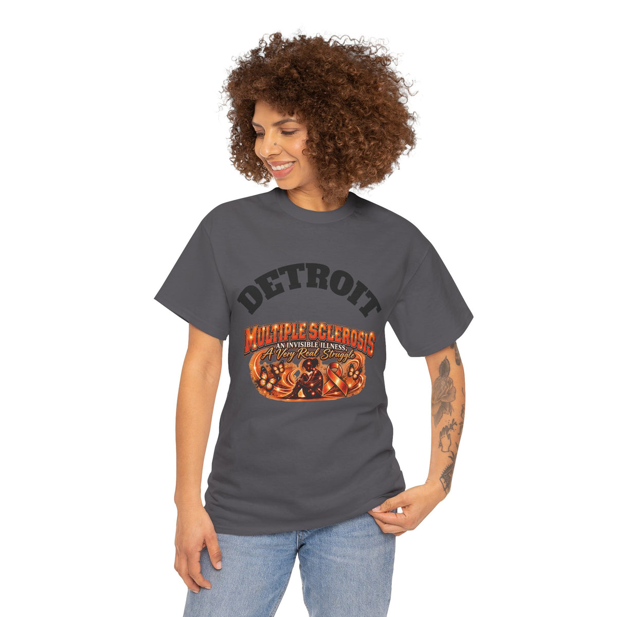 Detroit Multiple Sclerosis Awareness Tee | Neurology Ribbon Graphic