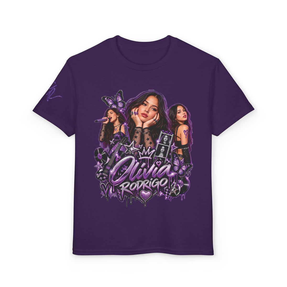 Olivia Rodrigo Pop Star Collage T-Shirt | Tour Dates Backprint
