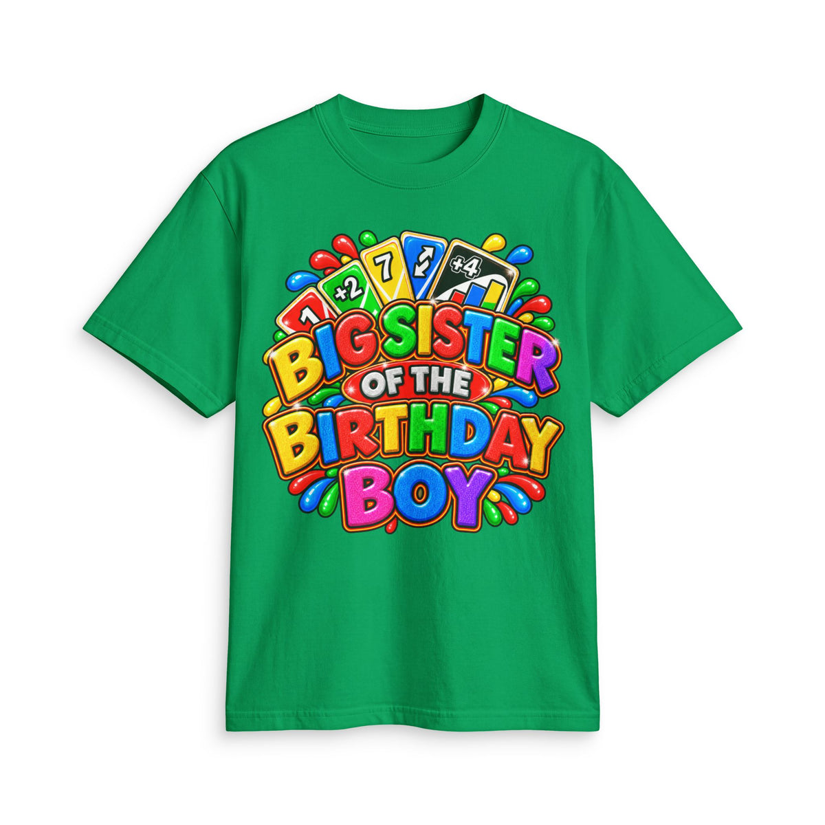 Big Sister of the Birthday Boy T-Shirt | Colorful Party Design