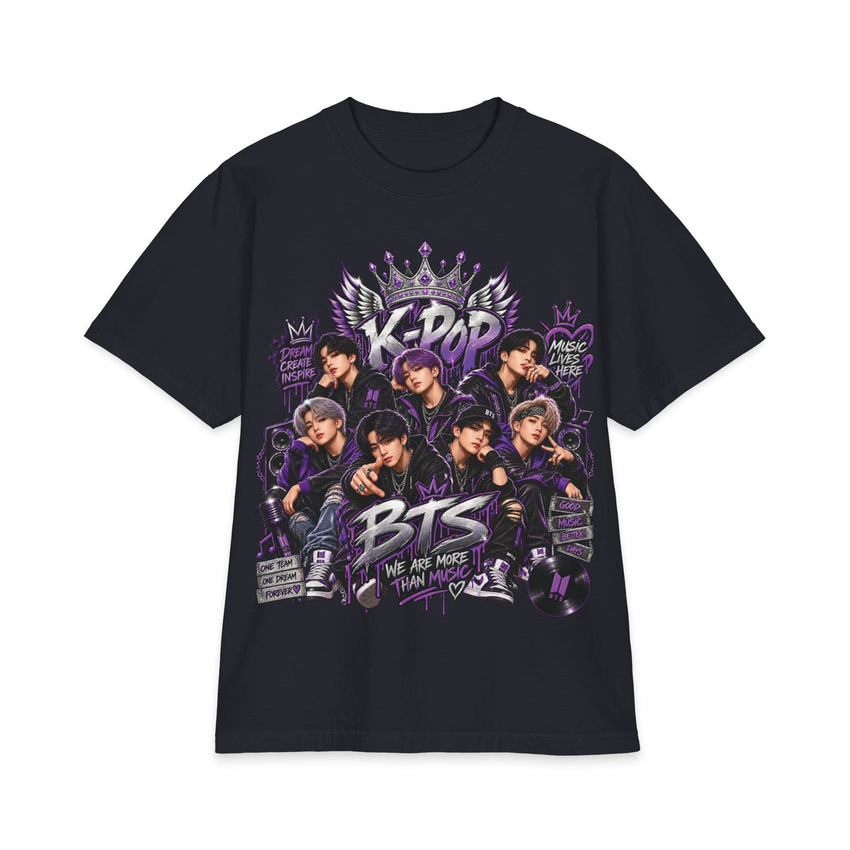 BTS K-Pop Band Graphic Tee | KPOP Members Portrait T-Shirt
