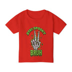 Stay Spooky Bruh toddler t-shirt | Skeleton hand graphic, Halloween kids top