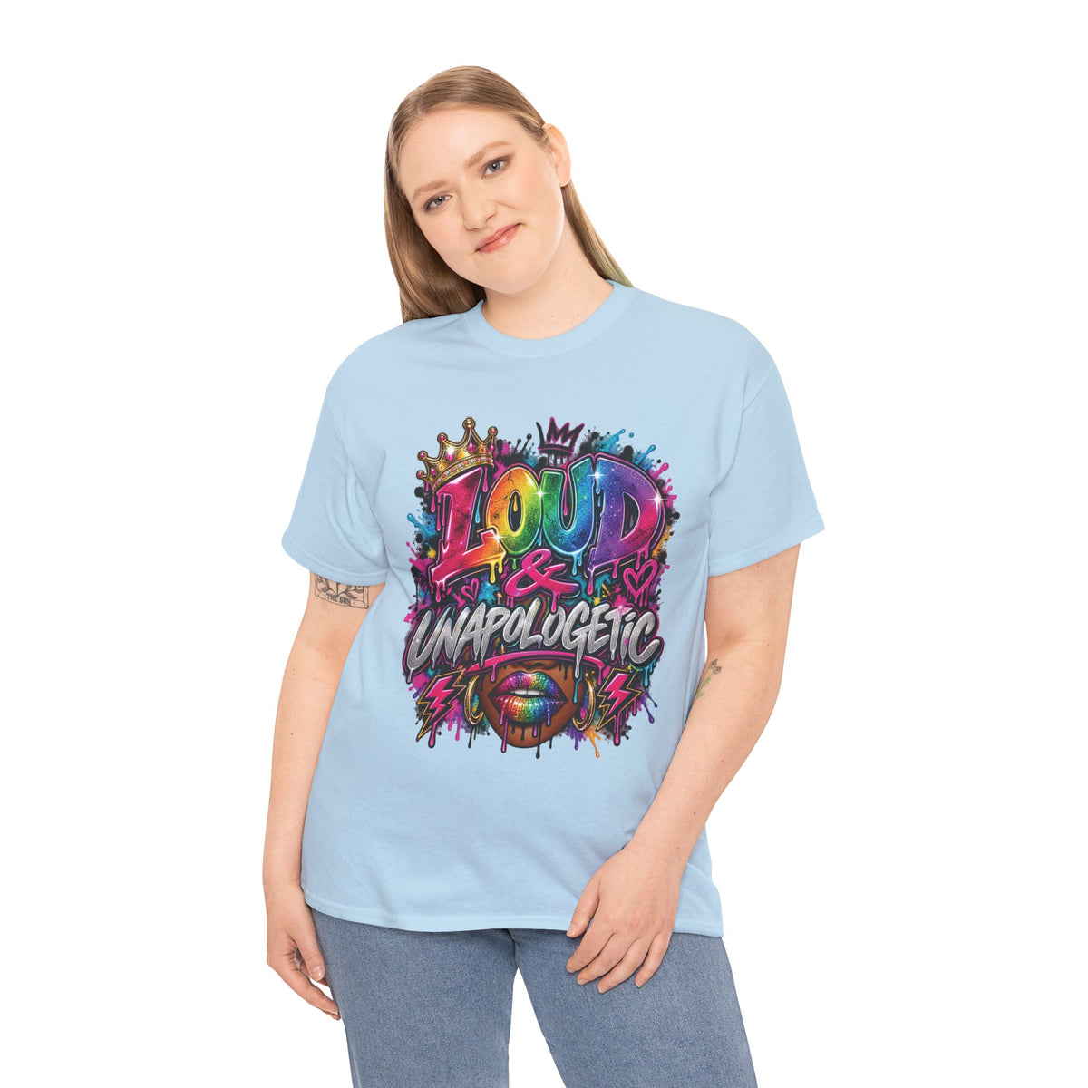 Loud & Unapologetic T-Shirt | Colorful Graffiti Typography, Bold Street Art Tee
