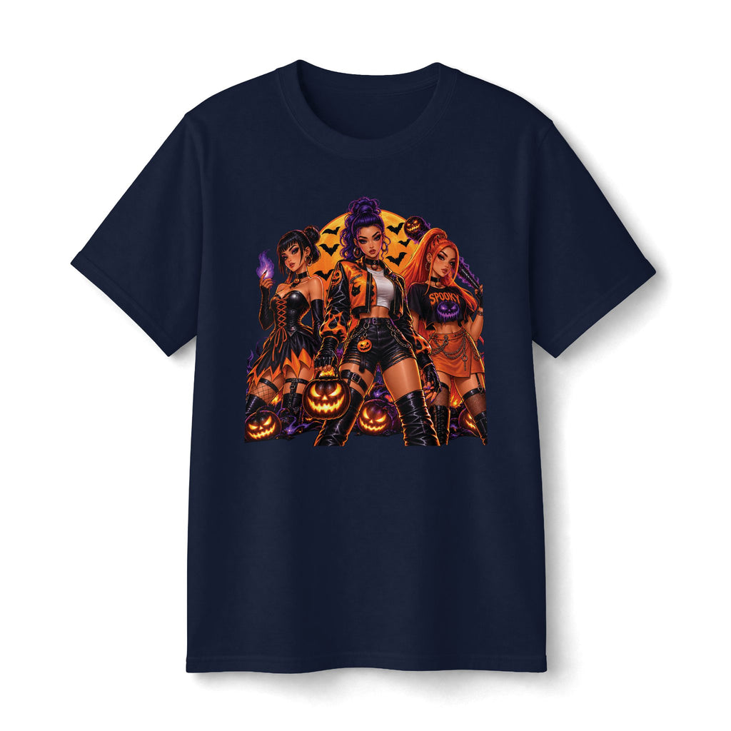 K-pop Demon Halloween Goth Girls Youth Tee | Pumpkin Jack-O'-Lanterns, Spooky Trio