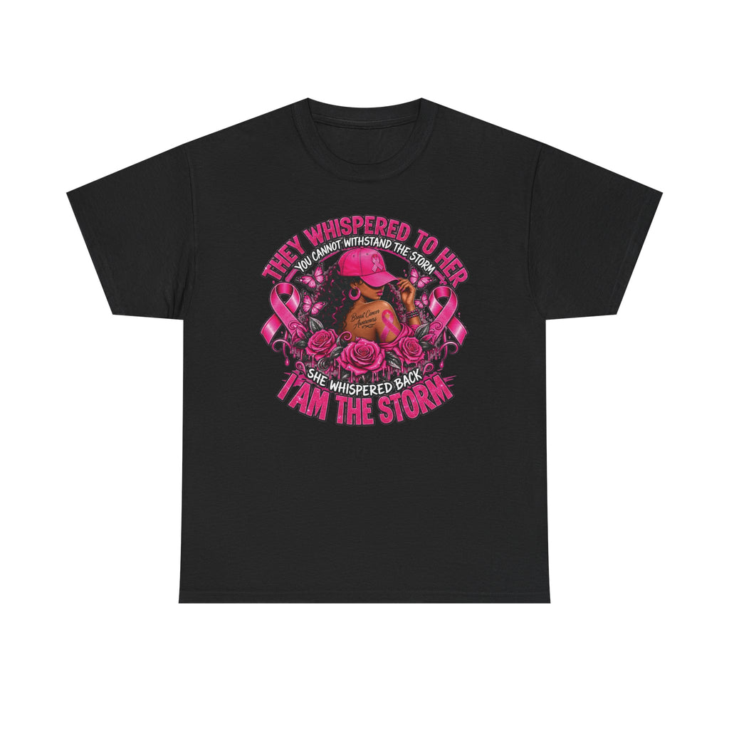 I Am the Storm Breast Cancer Awareness T-Shirt | Warrior Rhino Design, Pink Ribbons