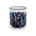 Sugar Skull Girl mug | Accent Rim & Handle ceramic mug