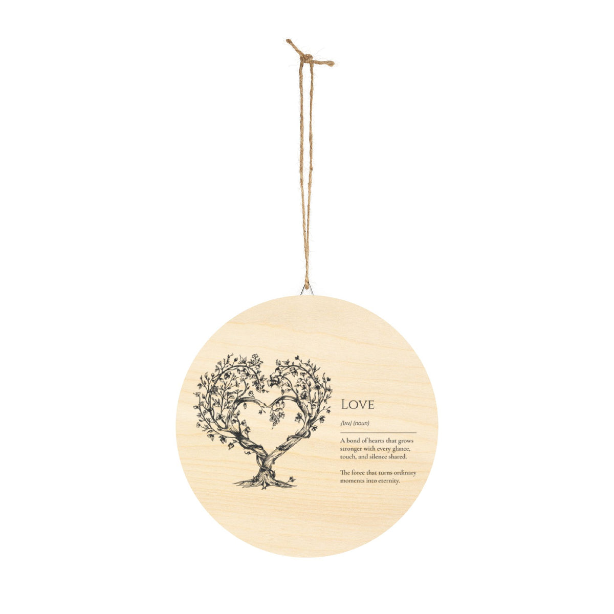 Heart Tree Love Definition Wood Sign | Round Rustic Wall Decor