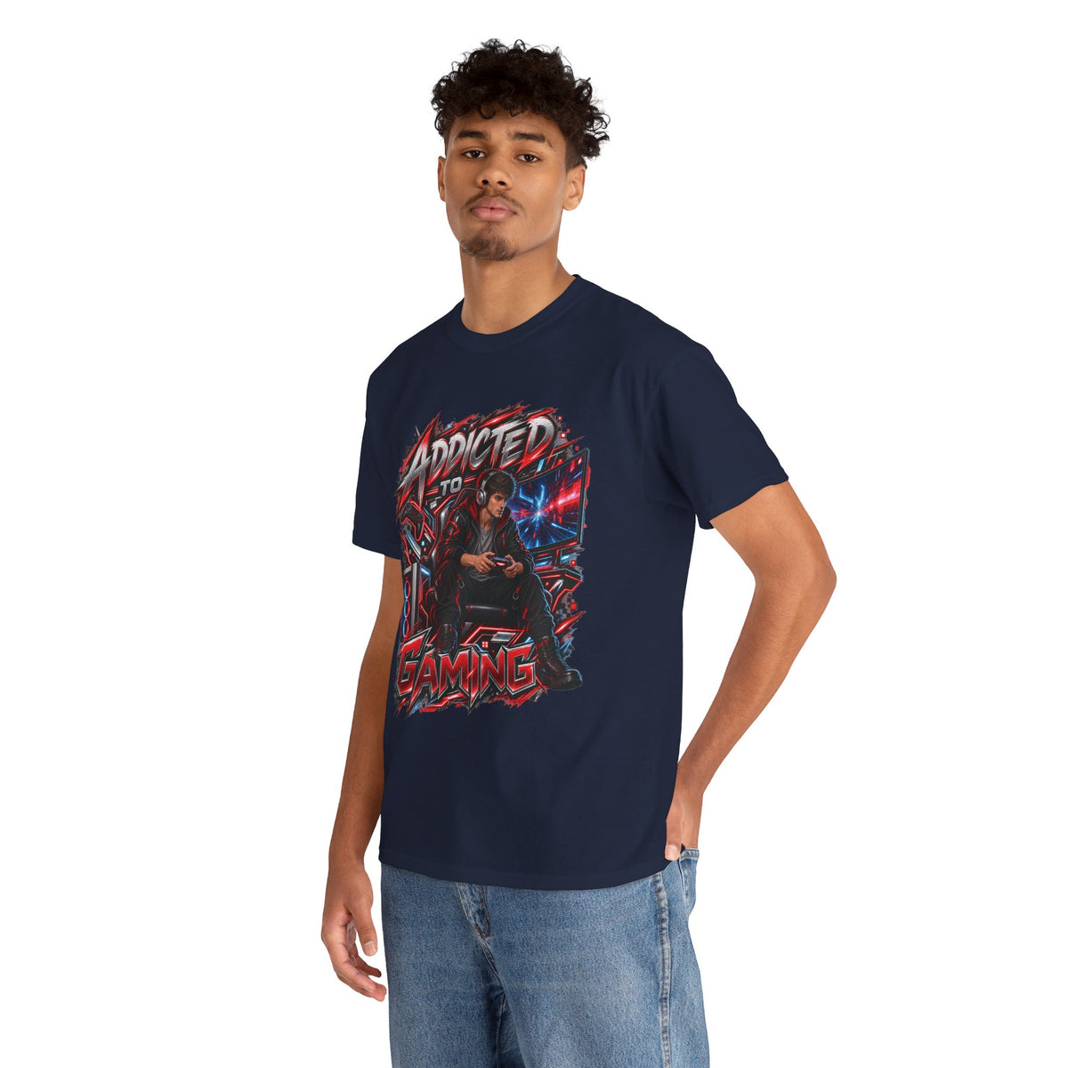 Addicted to Gaming Graphic T-Shirt