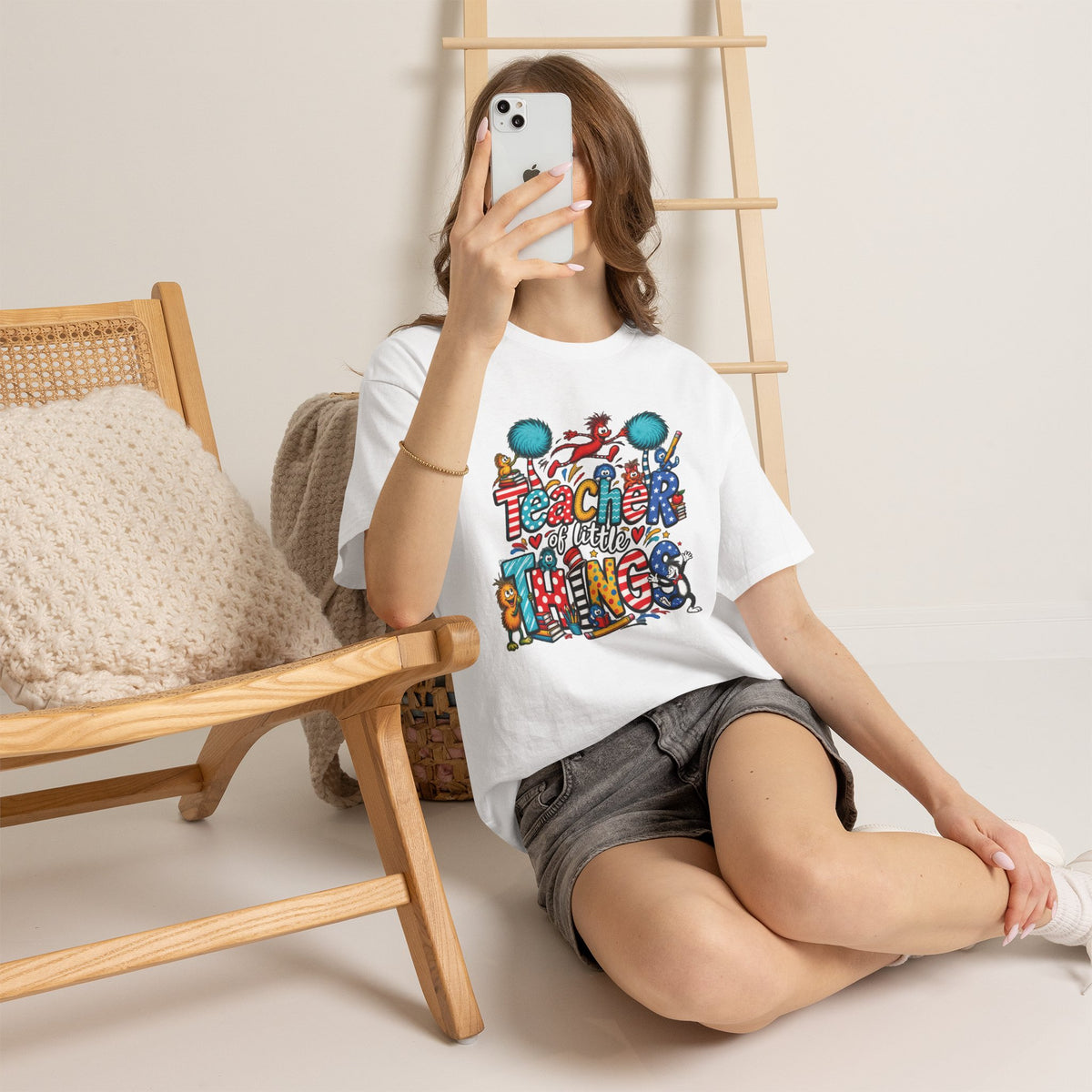 Teacher of Little Things T-Shirt | Colorful Dr. Seuss Style Kids Classroom Tee