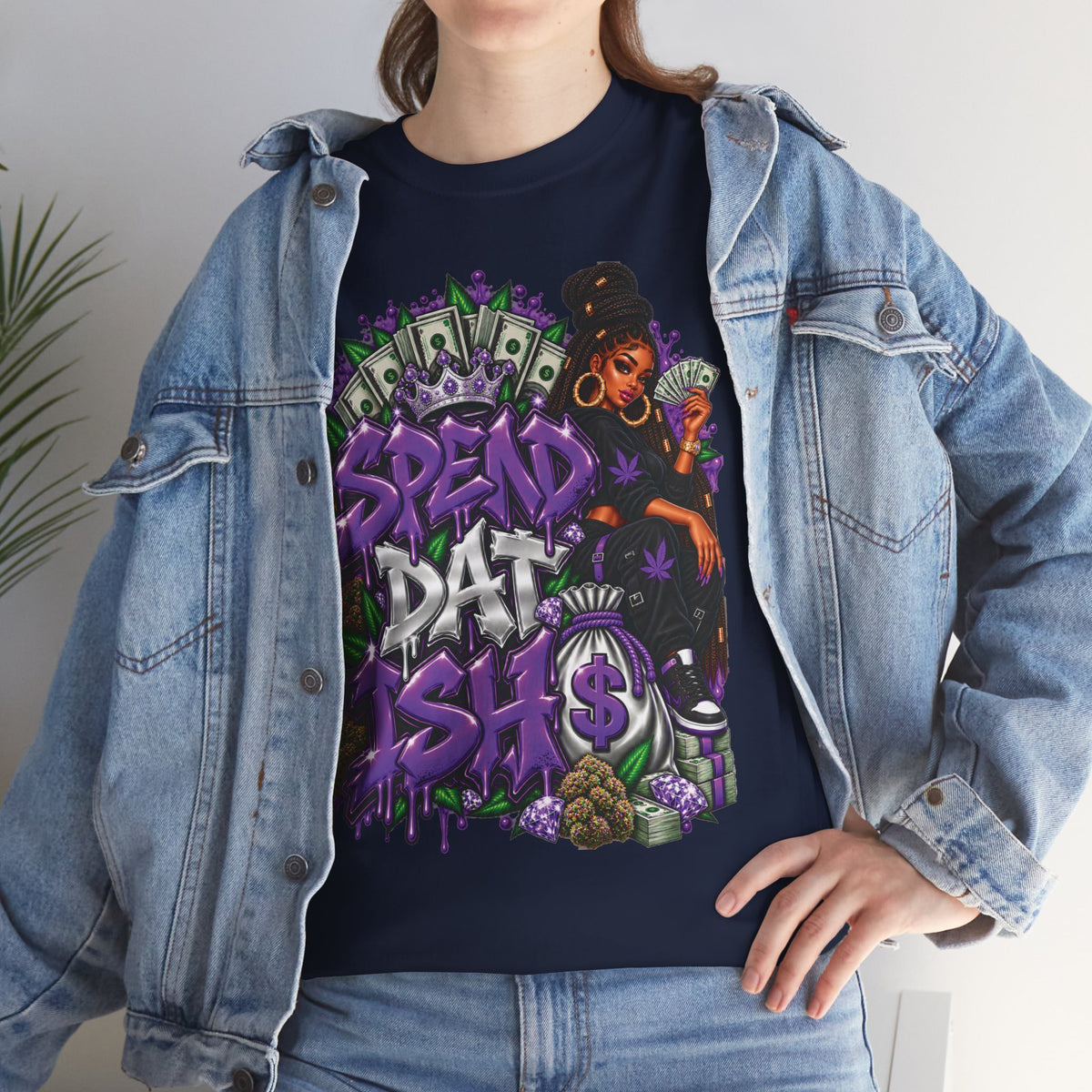 Spend Dat sh*t Tee | Graffiti Money Design, Purple Streetwear