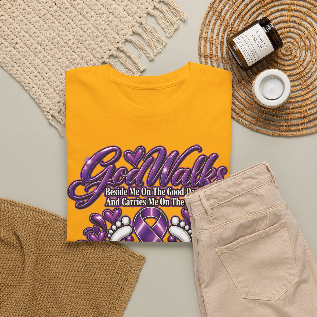 Never Walk Alone Lupus Ribbon Tee | Purple Awareness Ribbon, Support Shirt