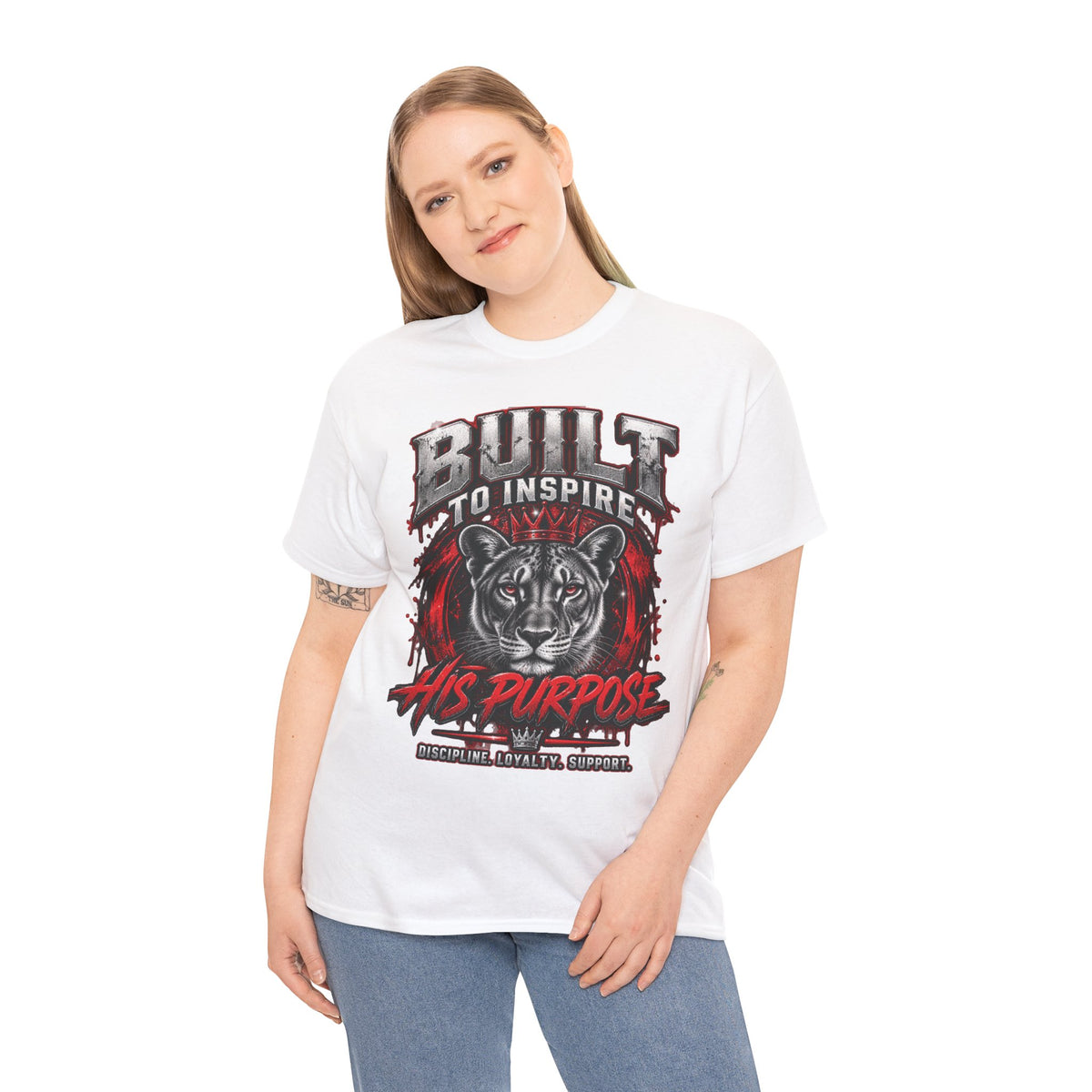 Built to Inspire His Purpose Couples Tiger Graphic T-Shirt