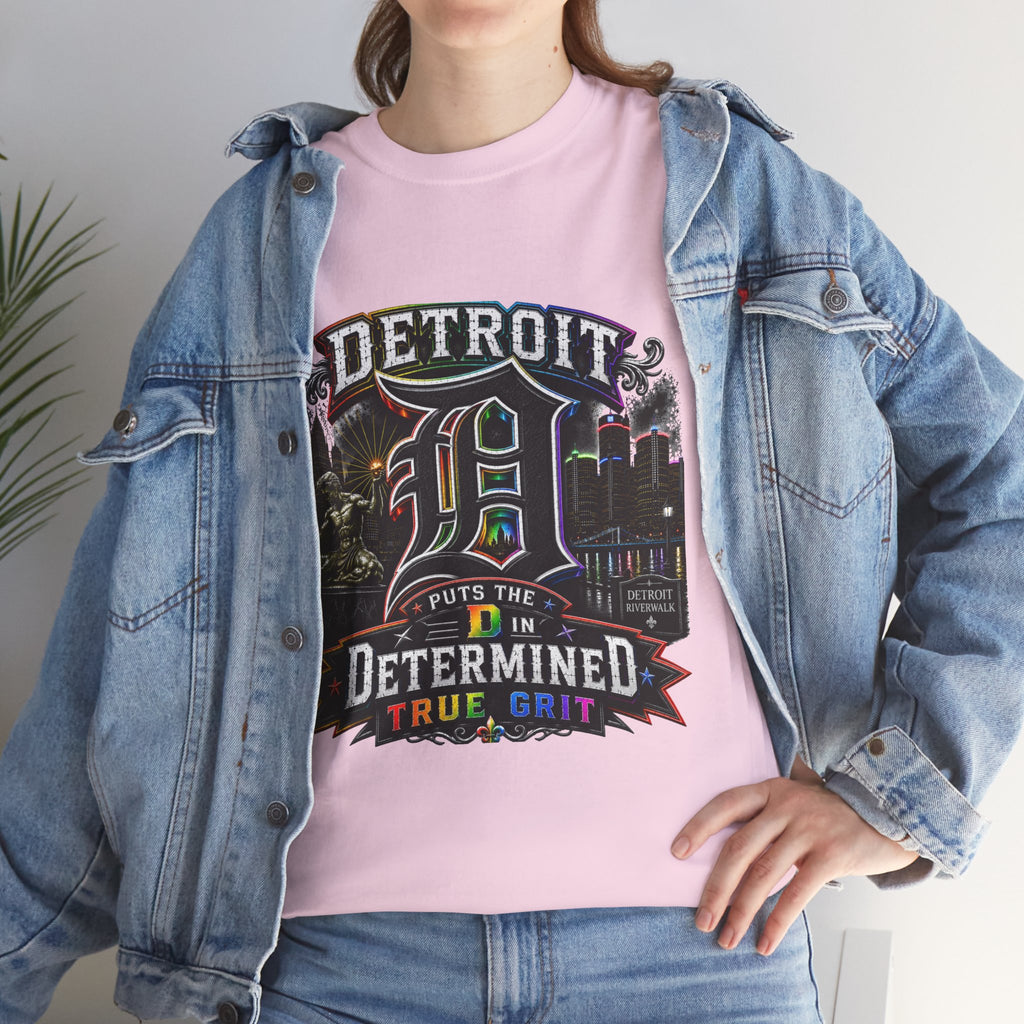Detroit D Skyline Determined True Grit T-Shirt | City Pride Tee