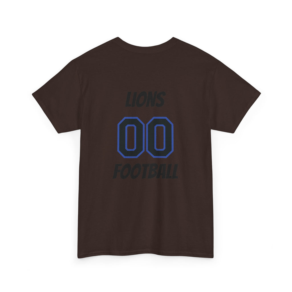 Detroit Lion Rider T-Shirt | Football Team Graphic Tee, Blue Mascot