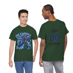 Detroit Lion Rider T-Shirt | Football Team Graphic Tee, Blue Mascot