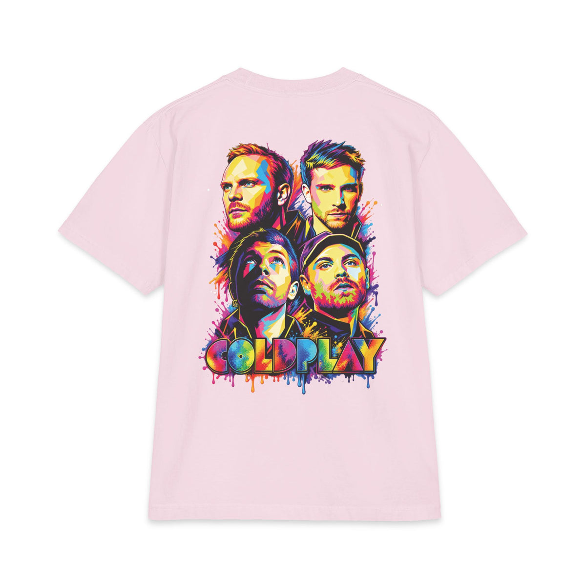 Coldplay band portrait T-Shirt | Colorful watercolor logo tee